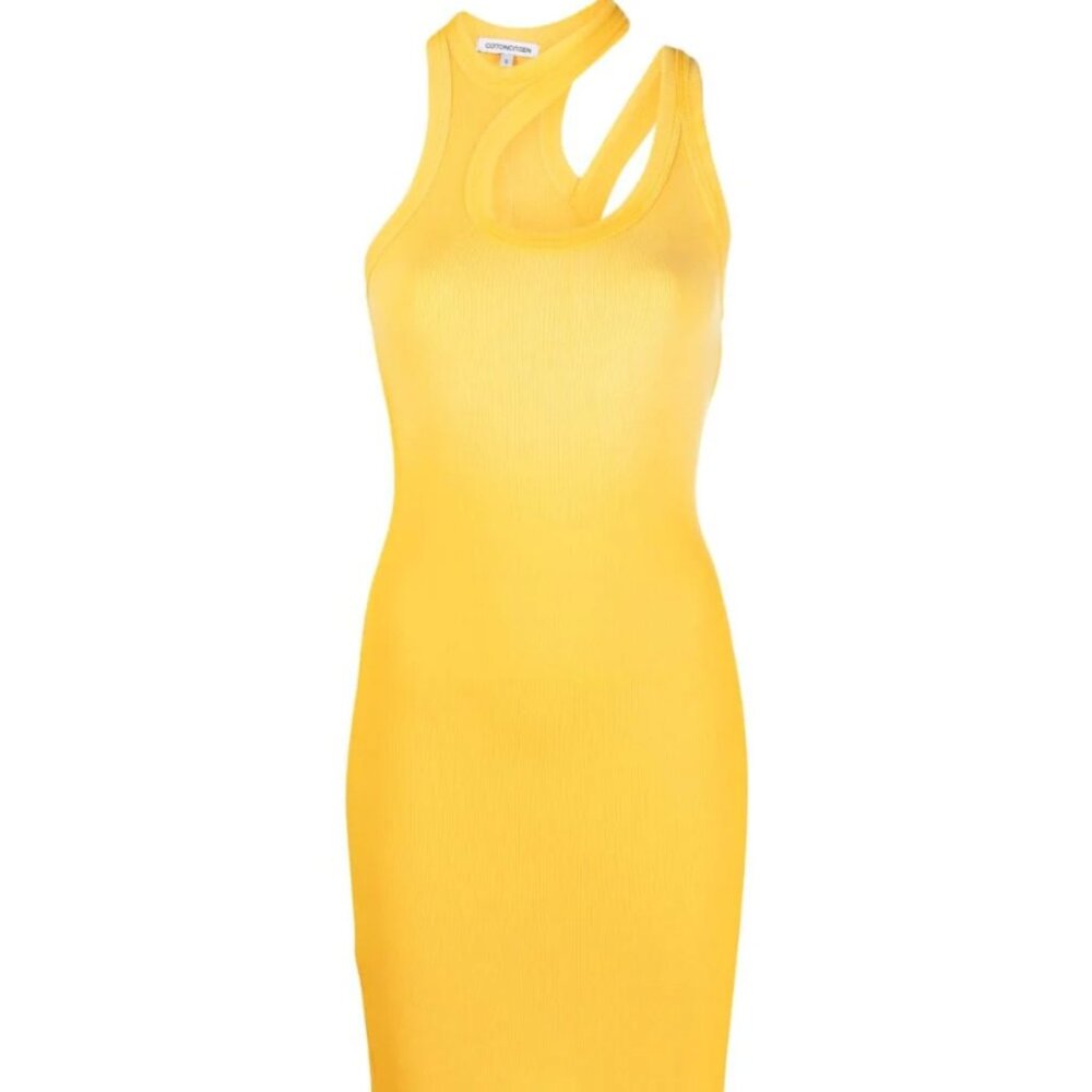 Cotton Citizen Verona Yellow Ombre Cut Out Midi Dress Size S